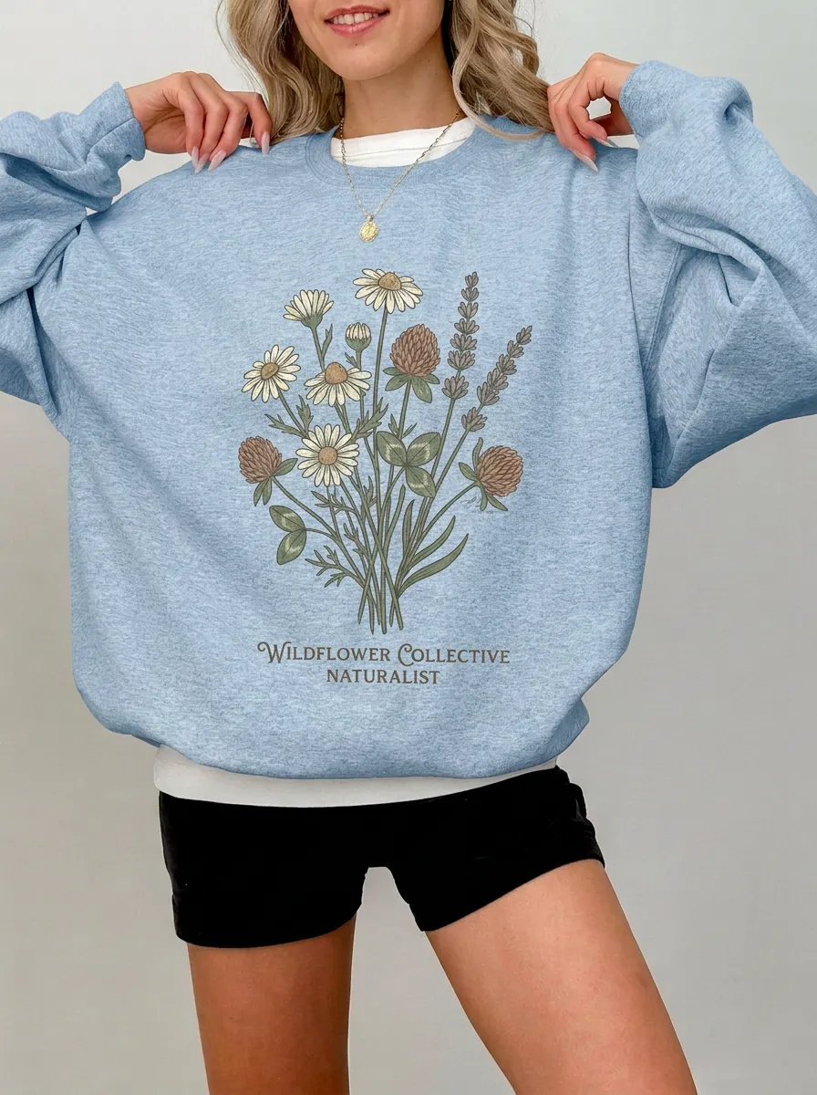 Women's Nature Lover Wildflower Collective Printed Sweatshirt