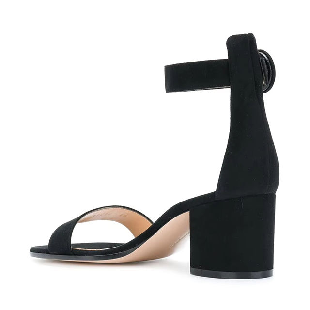 Aurielle Suede Back Strap Chunky Heels