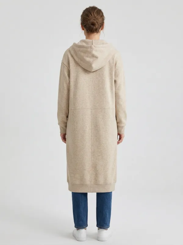 Clean-Line Long Hooded Jacket