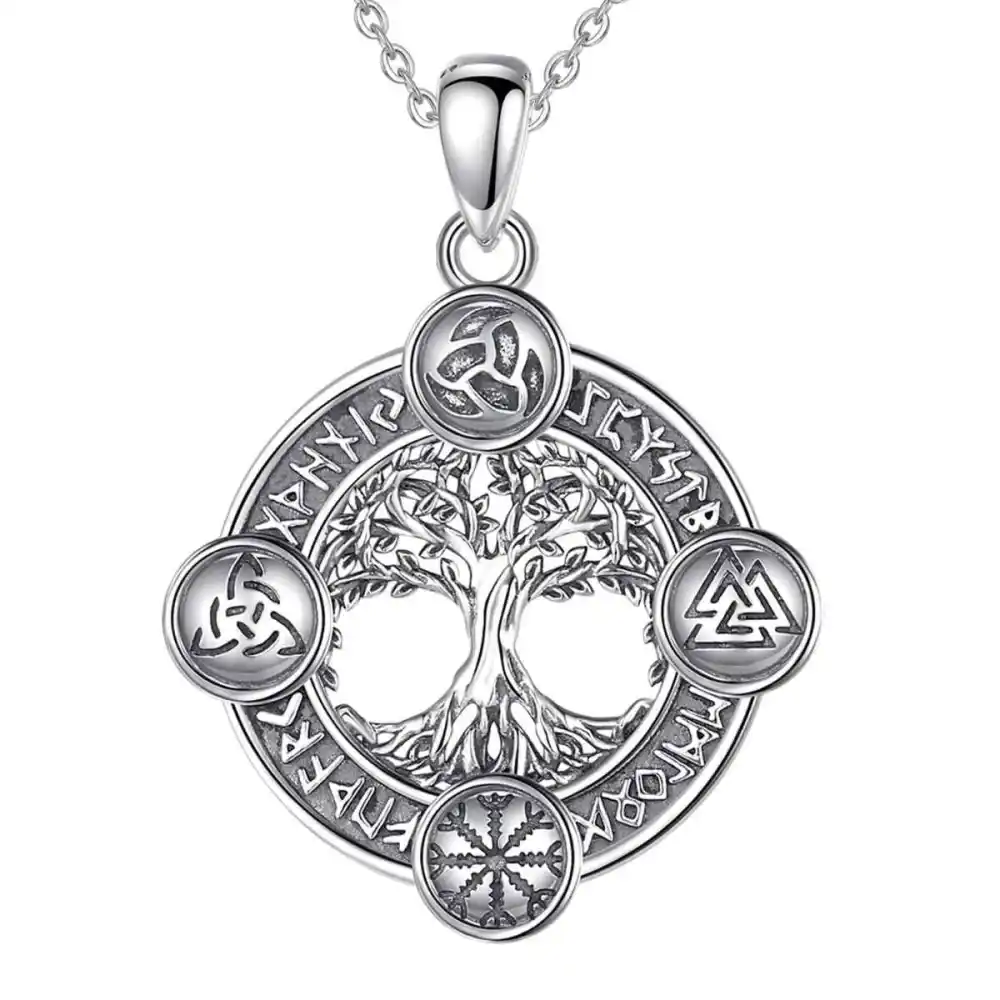 Men's Yggdrasil Pendant Celtic Knots Necklace
