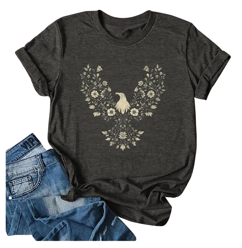Flowers & Birds Print T-shirt