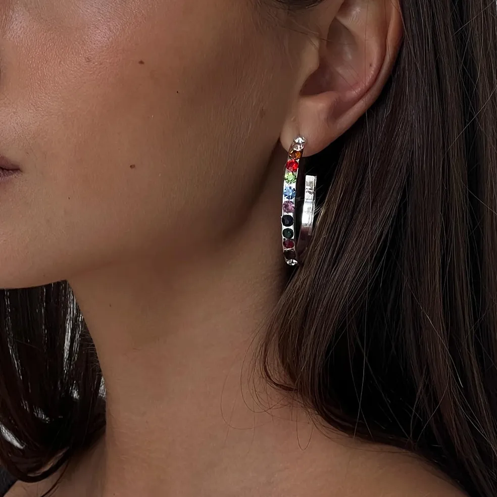 Leanah Gemstone Hoop Earrings
