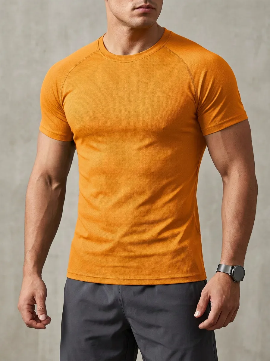 Men's Fitness Gym Raglan Sleeve Athletic T-Shirt