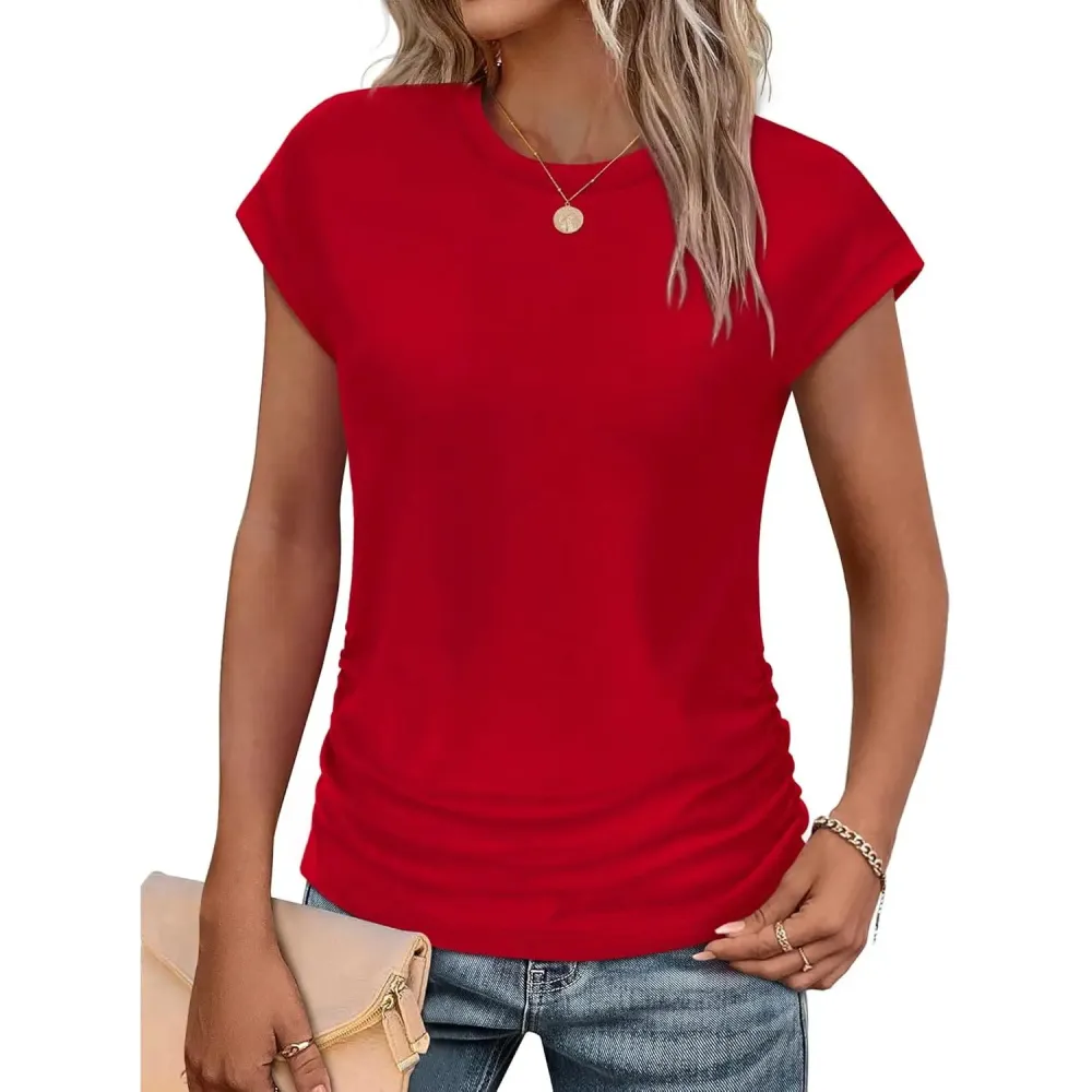 Women's Summer Tops Short Sleeve Shirts Crew Neck T Shirts