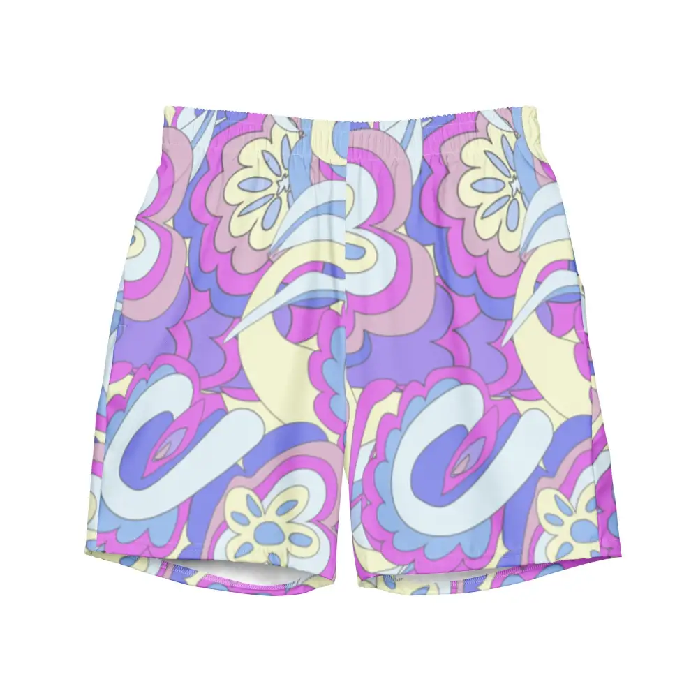 Quick Dry Abstract Print Swim Trunks