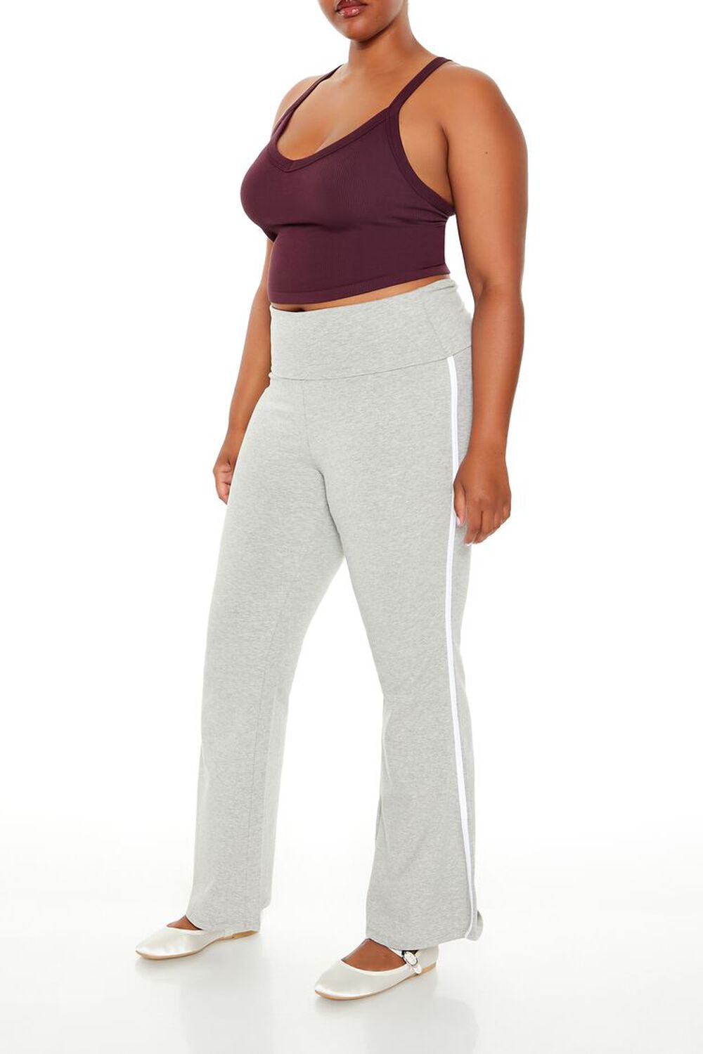 Plus Size Two-Tone Flare Leggings