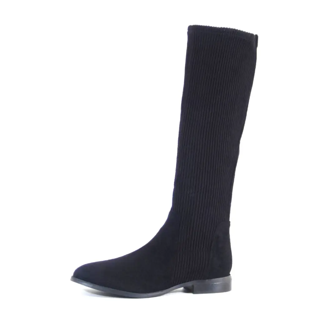 Back Zip Stretch Knee High Boots