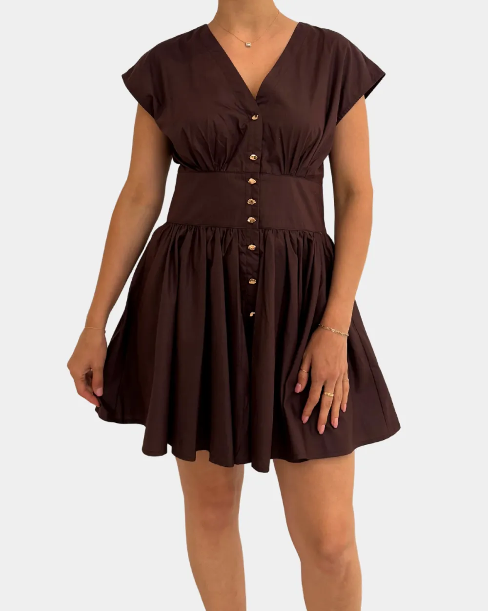 Relaxed Gathered Waist Mini Dress