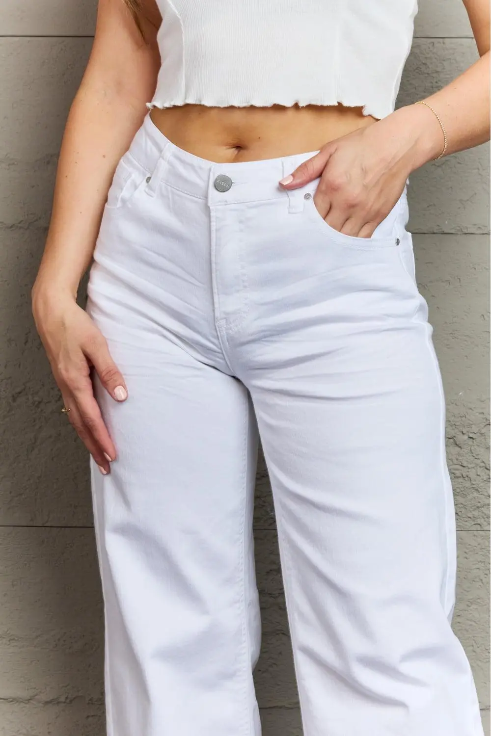 Polished Tiered Denim Jeans