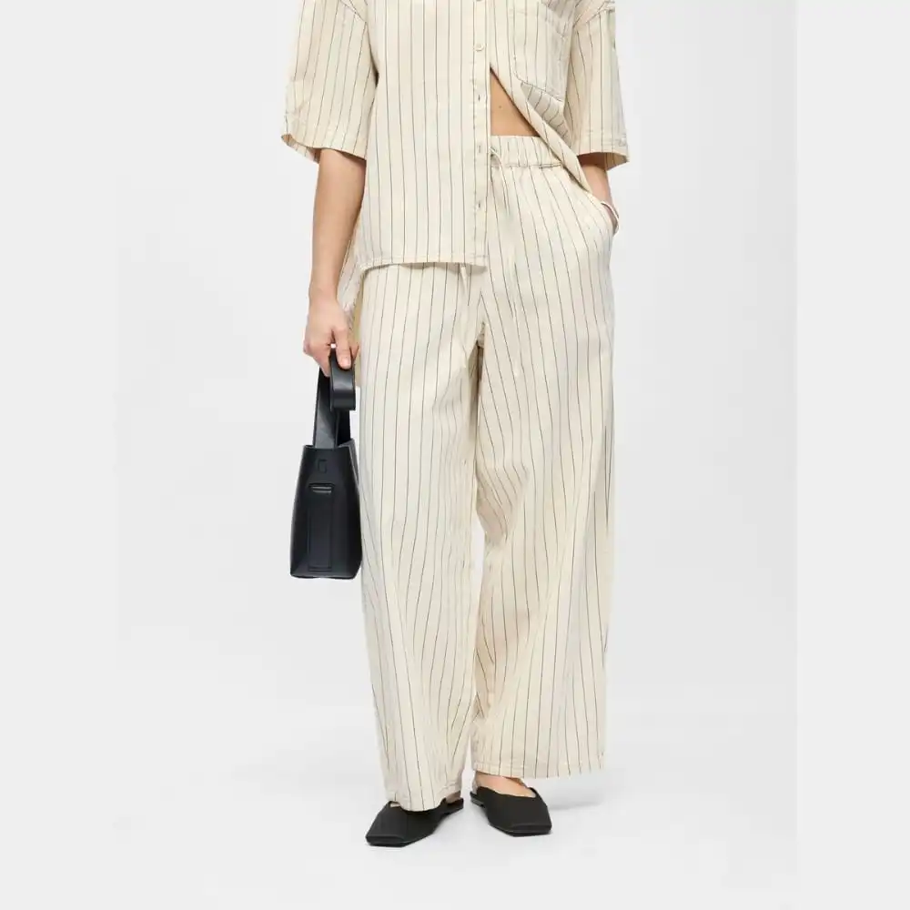 Wide-Leg Cropped Drawstring Women's Trousers
