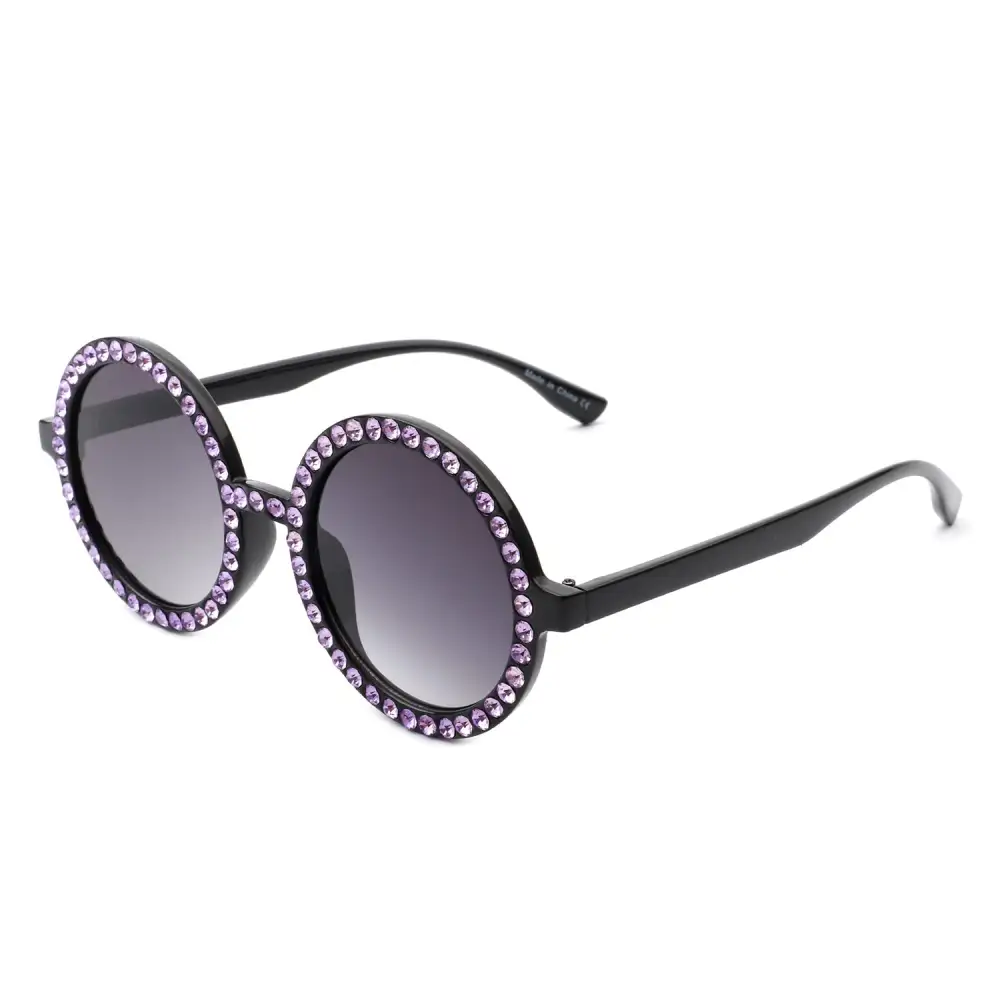 Fuzzy Round Frame Sunglasses