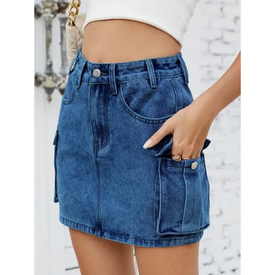 Cargo Denim Skirt