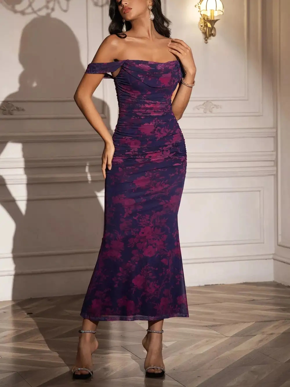 Floral Ruched Dress Casual