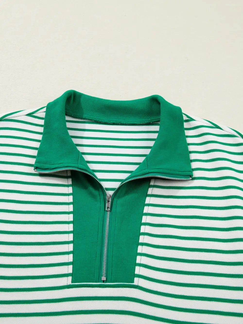 Striped Zip Front Pocketed Shirt Dress