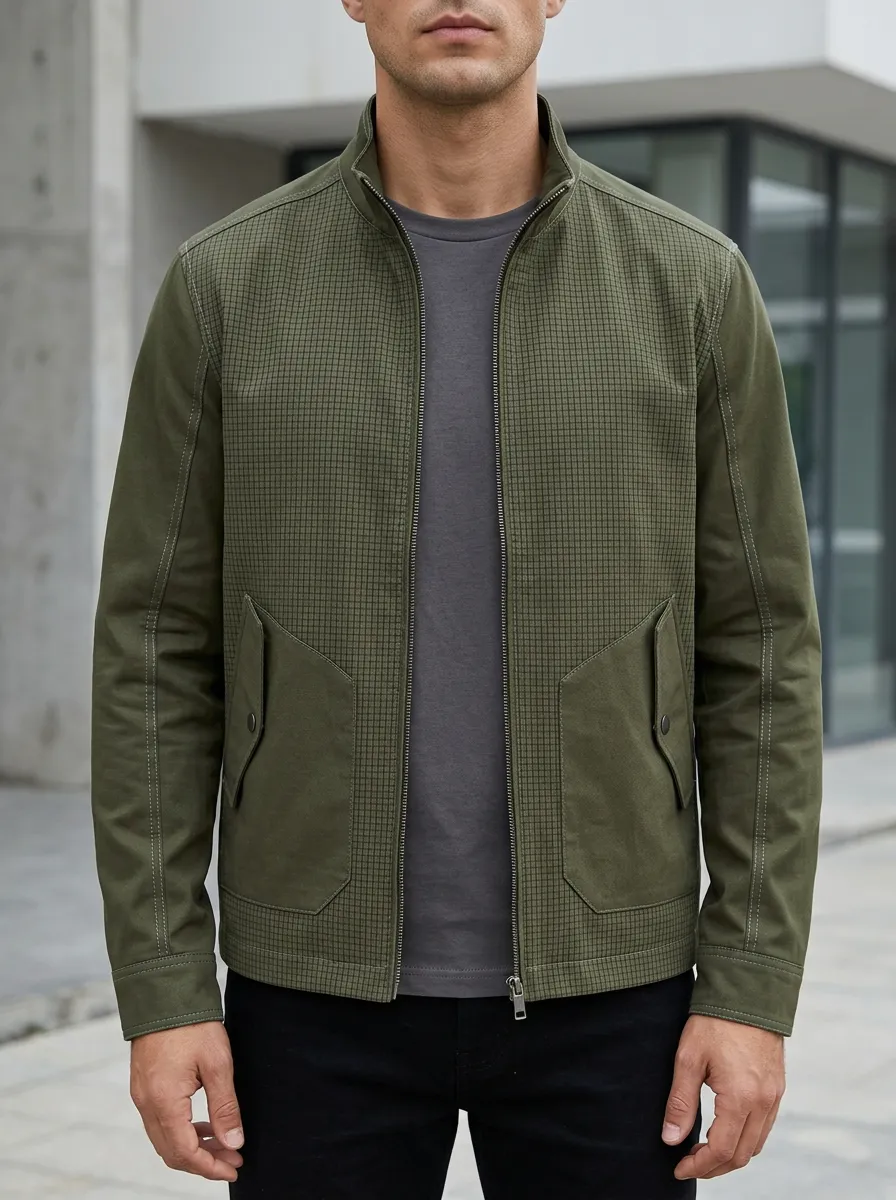 Grid Collar Jacket
