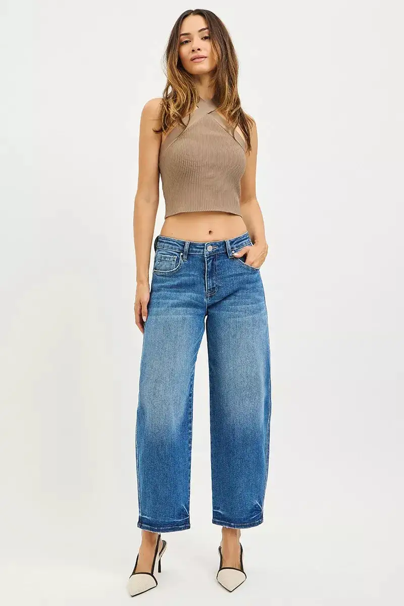 Classic Barrel Leg Denim Jeans