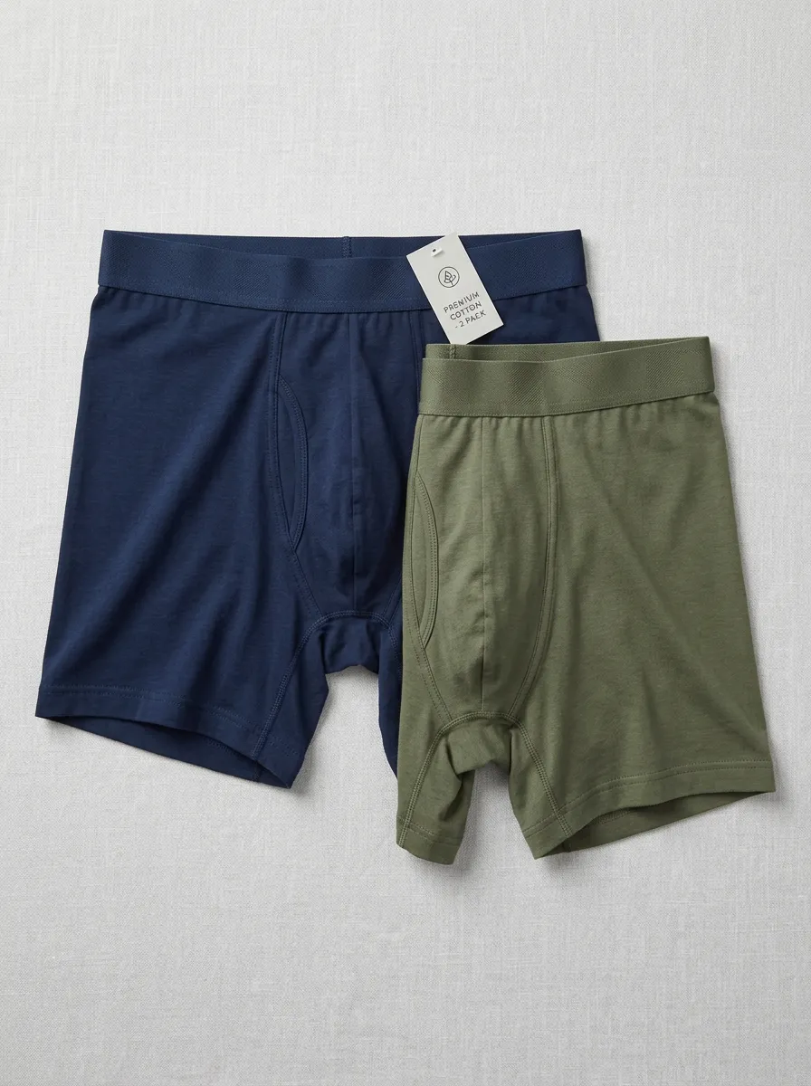 Cotton Olive Boxer Briefs Pack