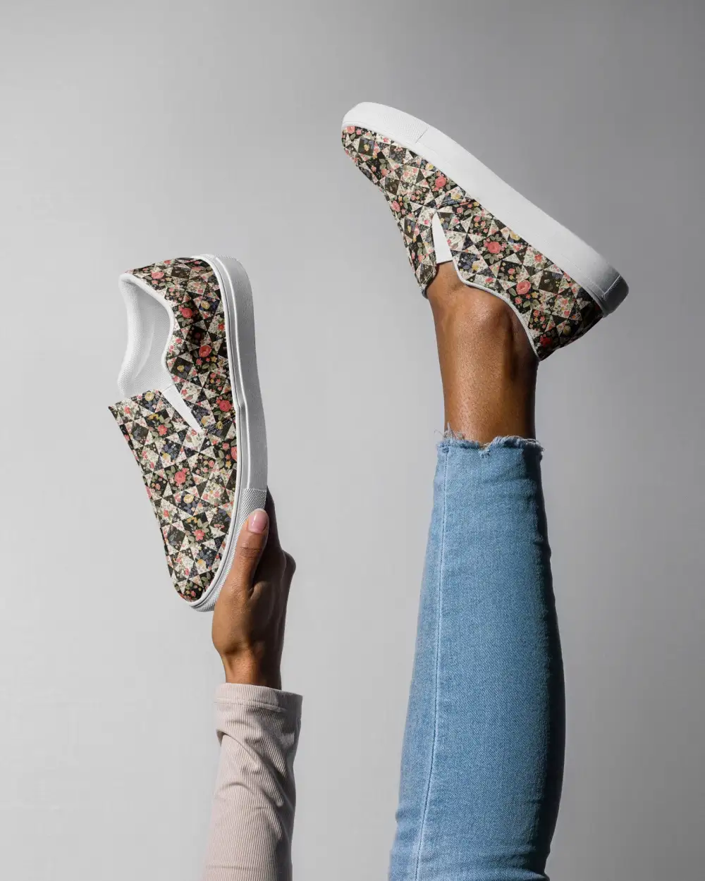 Patchwork Quilt Slip On Shoes