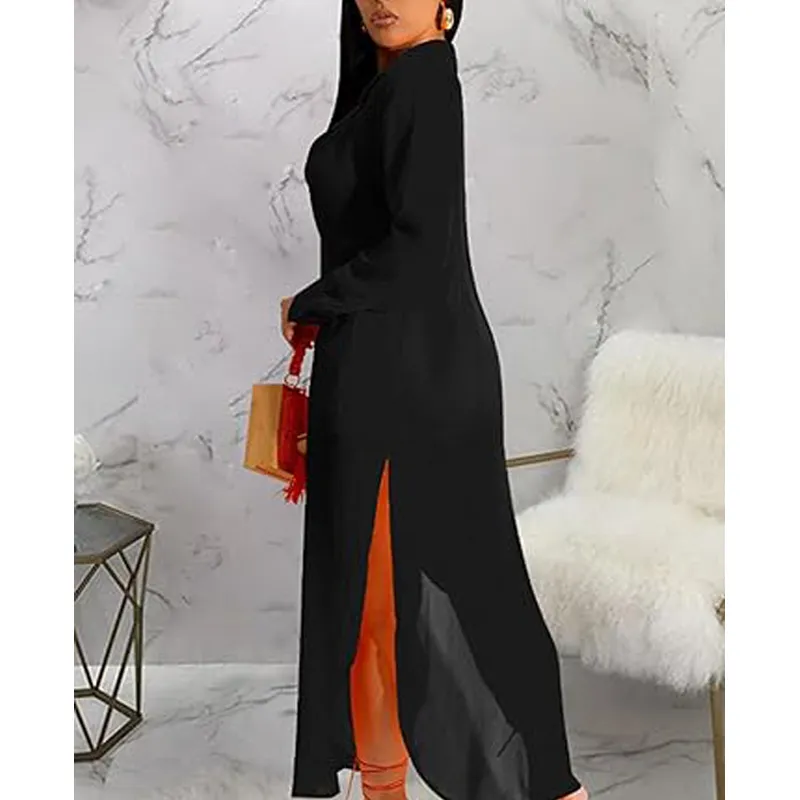 Women's Solid Color Button Front Shirt & Shorts Two-Piece Set