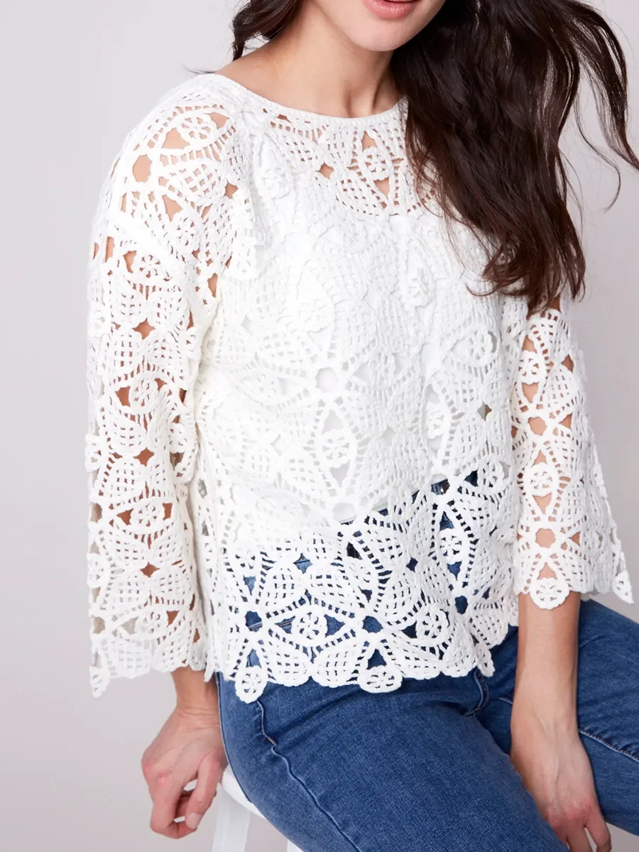 French Style Boat Neck Top for Women
