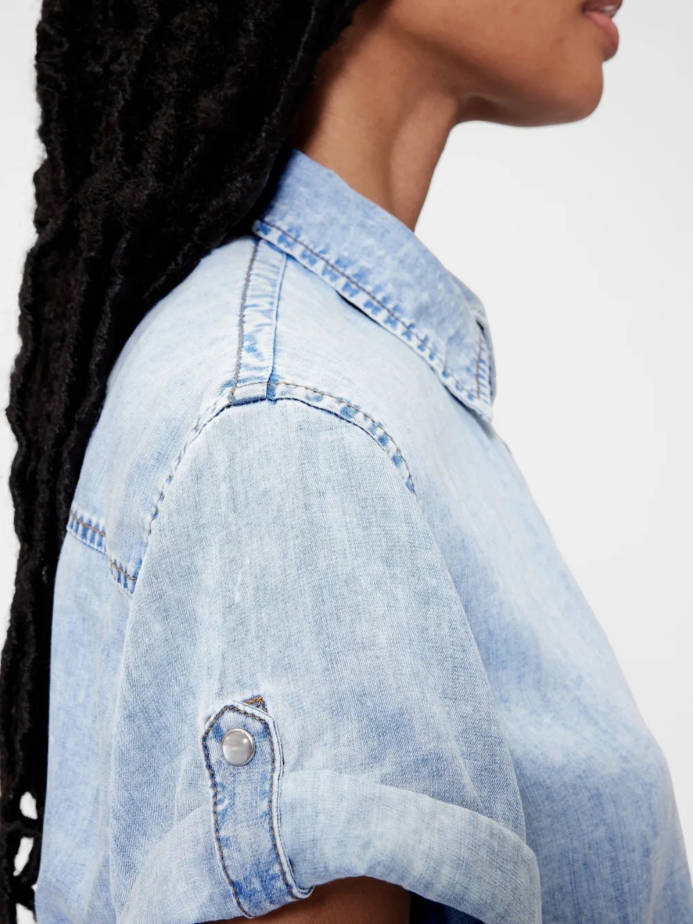 Short-Sleeved Cowboy Jumpsuit