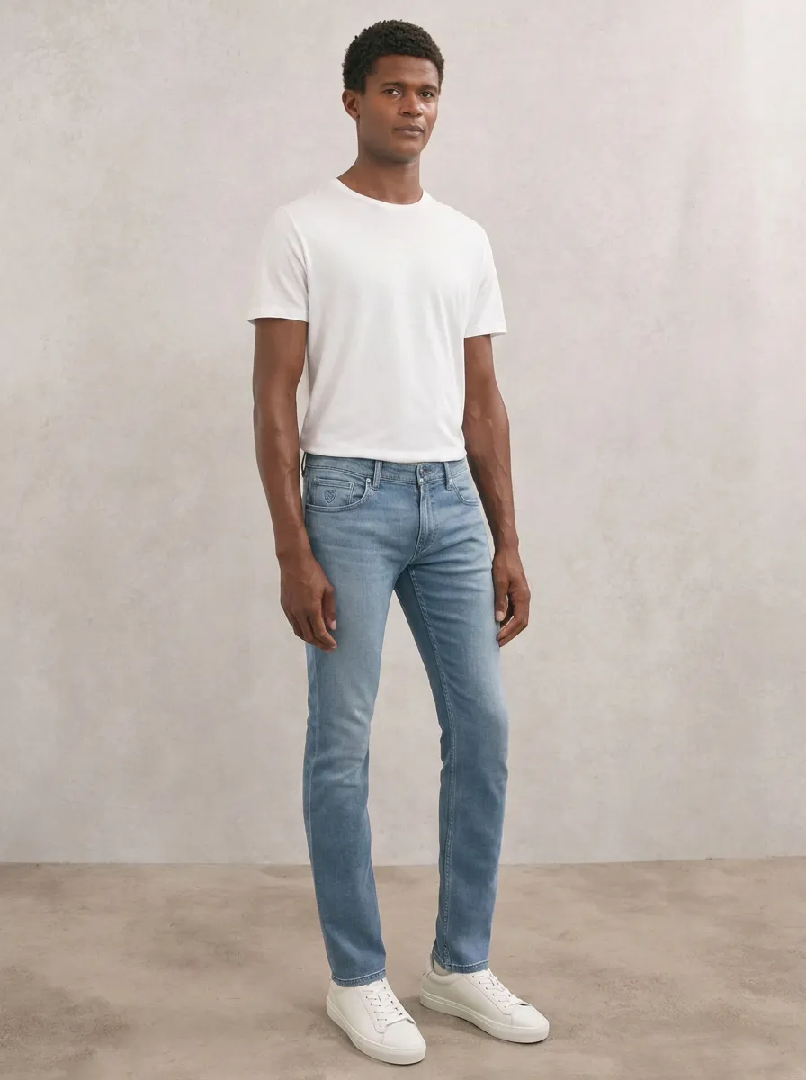 Men's Classic Weekend Light Wash Stretch Denim Jeans