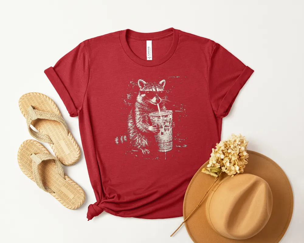 Raccoon Coffee Graphic Everyday Tee