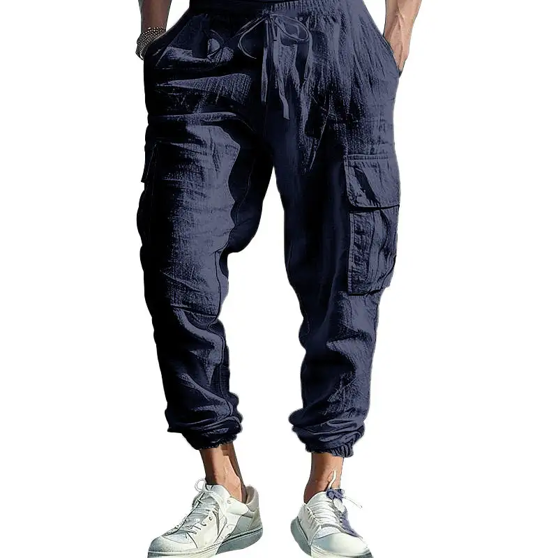 Men's Casual Cargo Waistband Pockets Cargo Pants