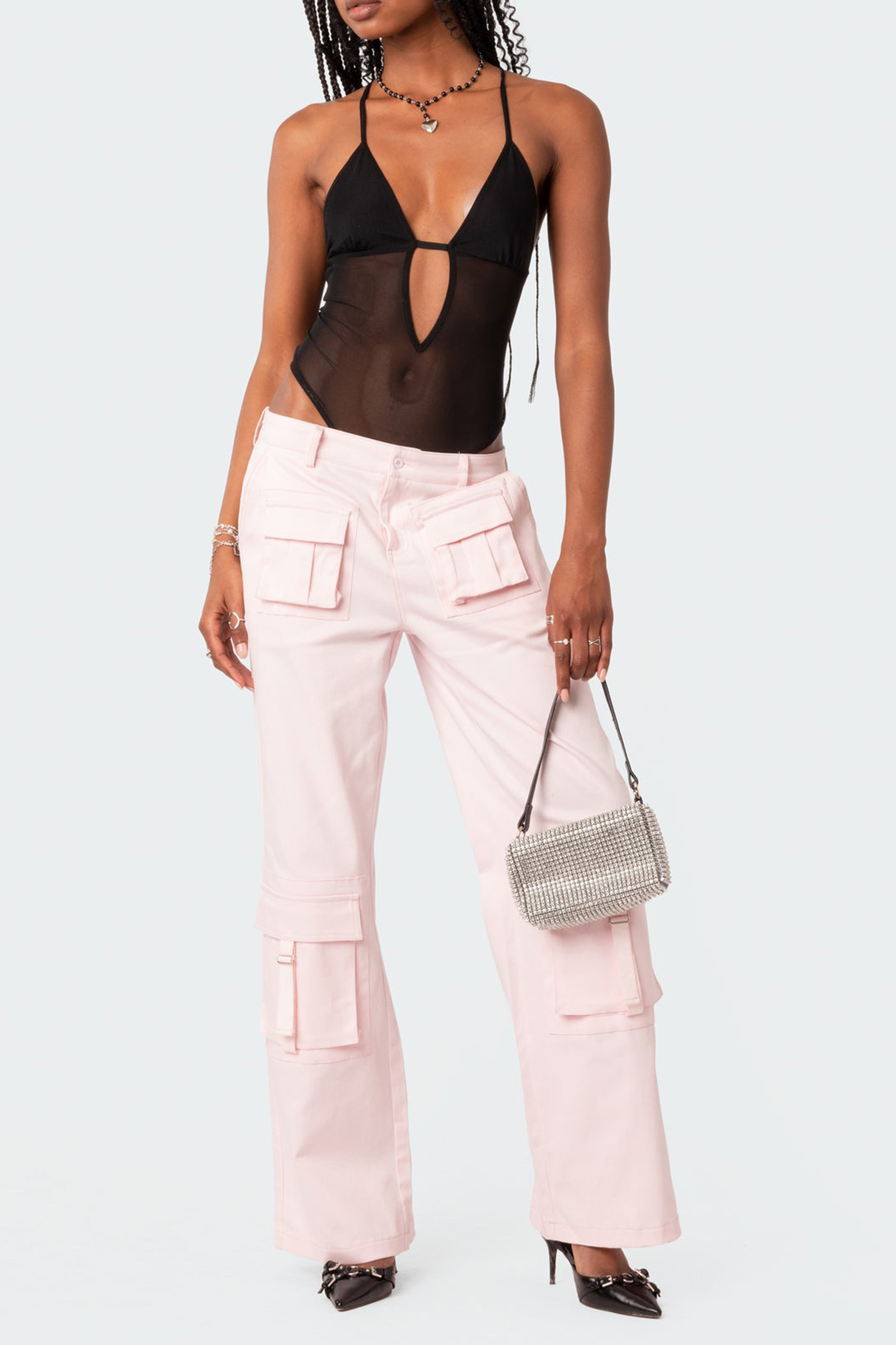 Open Back Sheer Mesh Bodysuit