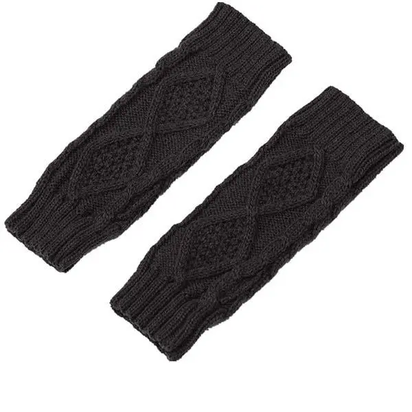 Knitted Wool Warm Half Finger Mitts 80899494C