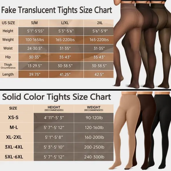 🔥Last Day 80% Off-Women Fleece Lined Leggings Sheer Fake Translucent Pantyhose Thermal High Waisted Footed Opaque Tights