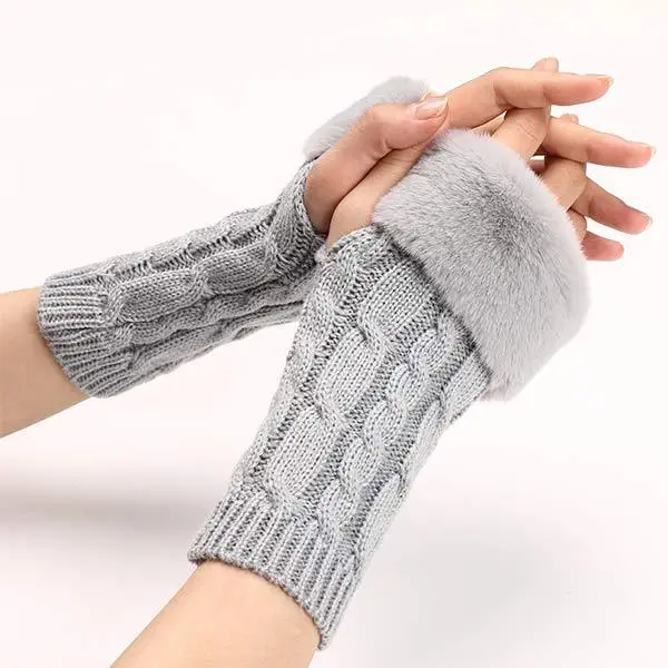 Women'S Fingerless Wool Warm Gloves 47187161C