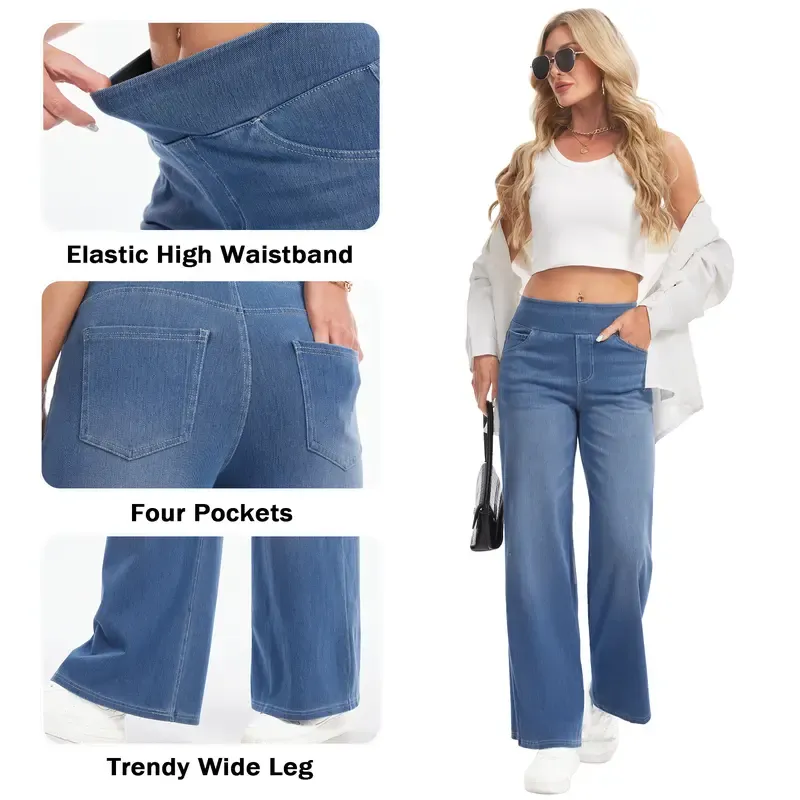 🛒 Women's Loose Fit Baggy Pull-On Jeans