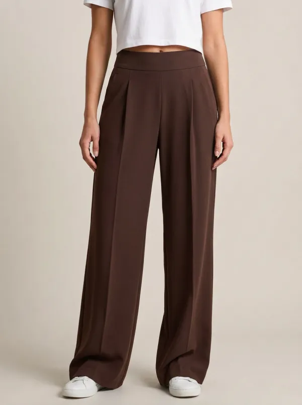 Everyday Wide-Leg Pleated Solid Women's Wide-Leg Pants