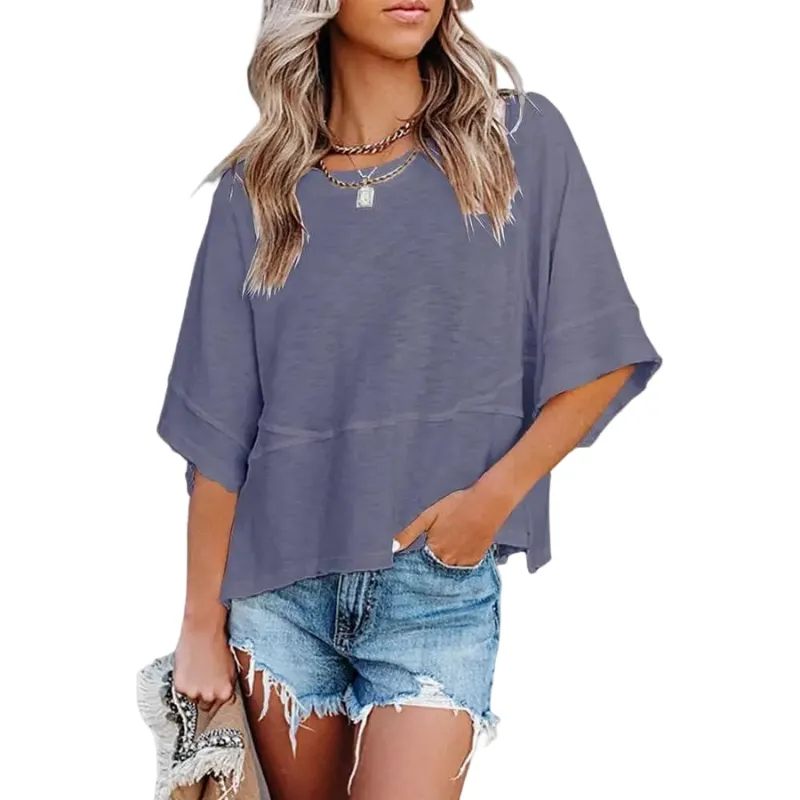 🌸Women's Crewneck Batwing Half Sleeve Top