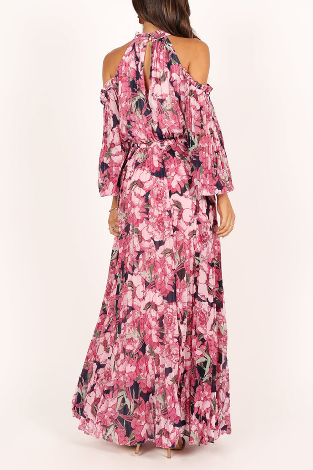 OFF-THE-SHOULDER TRUMPET SLEEVE DRESS