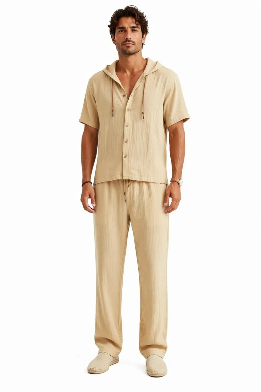 Men's Fashion Linen Two-Piece Set