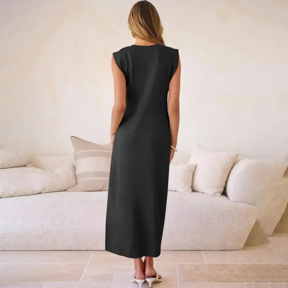 Women Summer Casual Sleeveless Maxi Dress 2026 Crewneck Loose