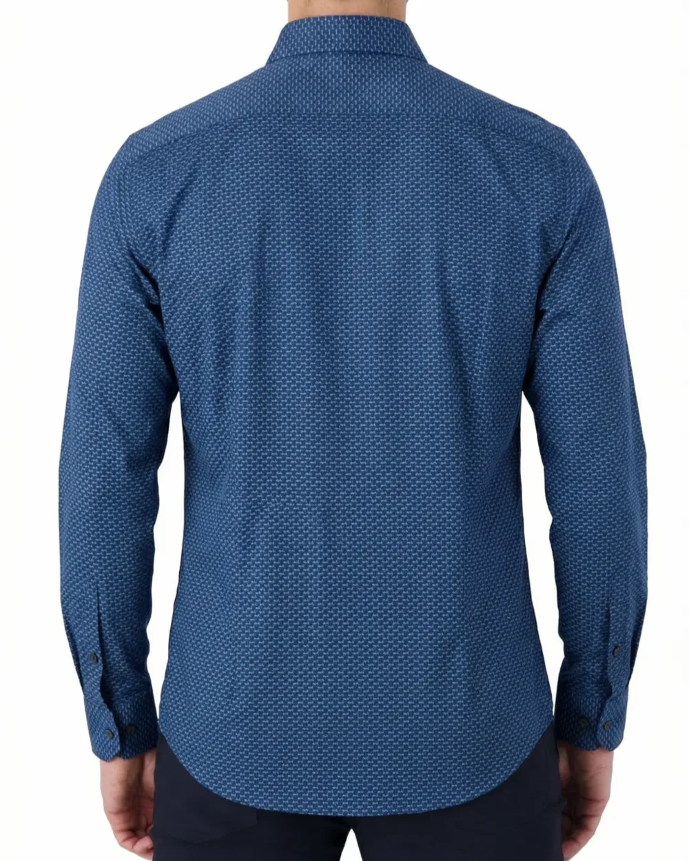 Geometric Geometric-Print Four-Way-Stretch Men's Sport Shirt