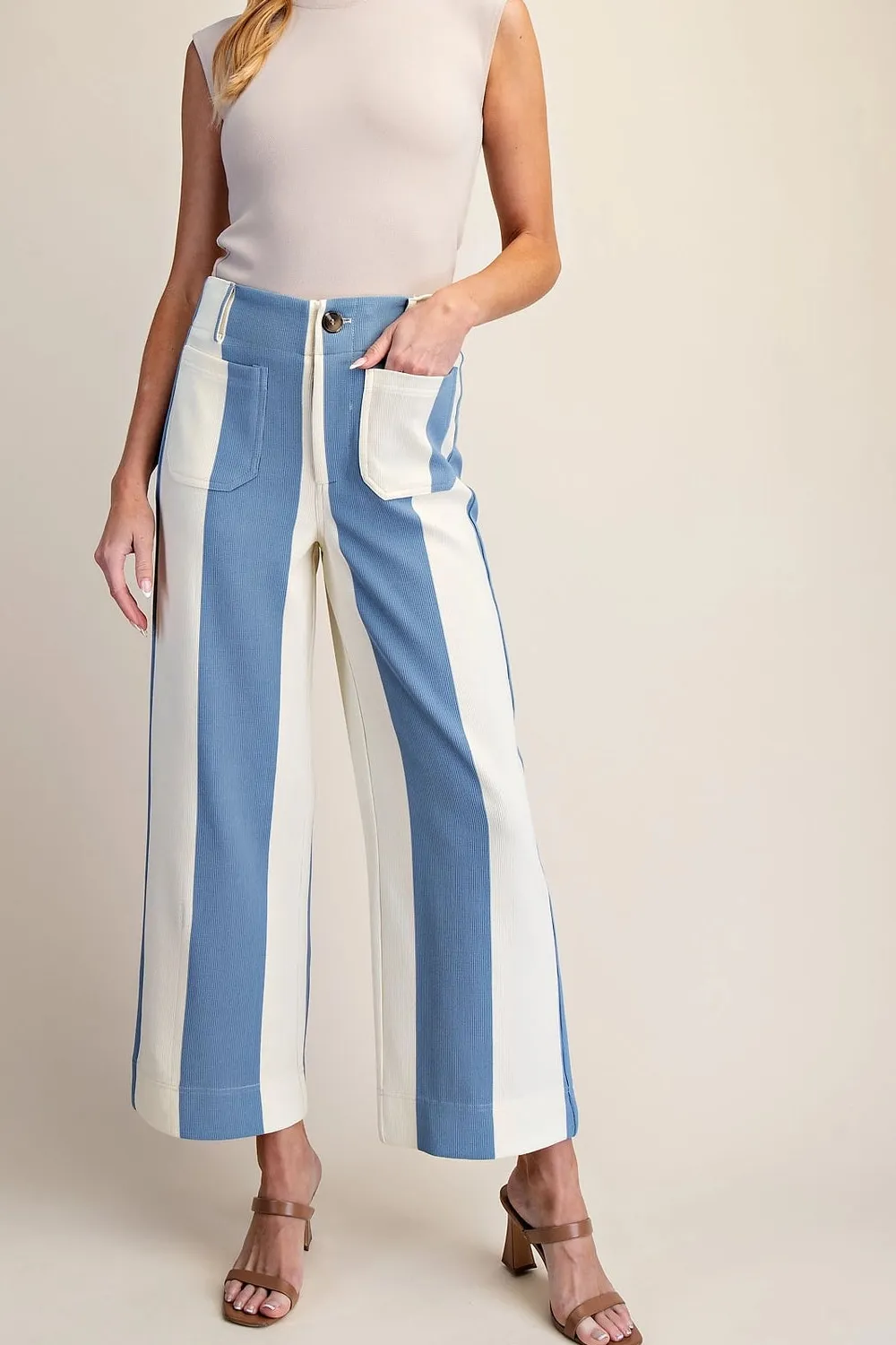 Roomy Ribbed Casual Pants