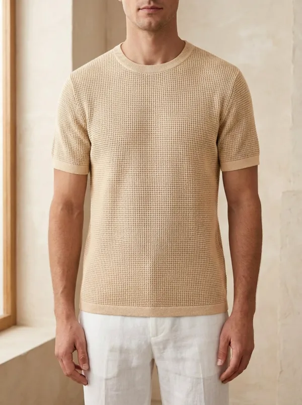Classic Clean-Line Men's Knit Crew-Neck T-Shirt