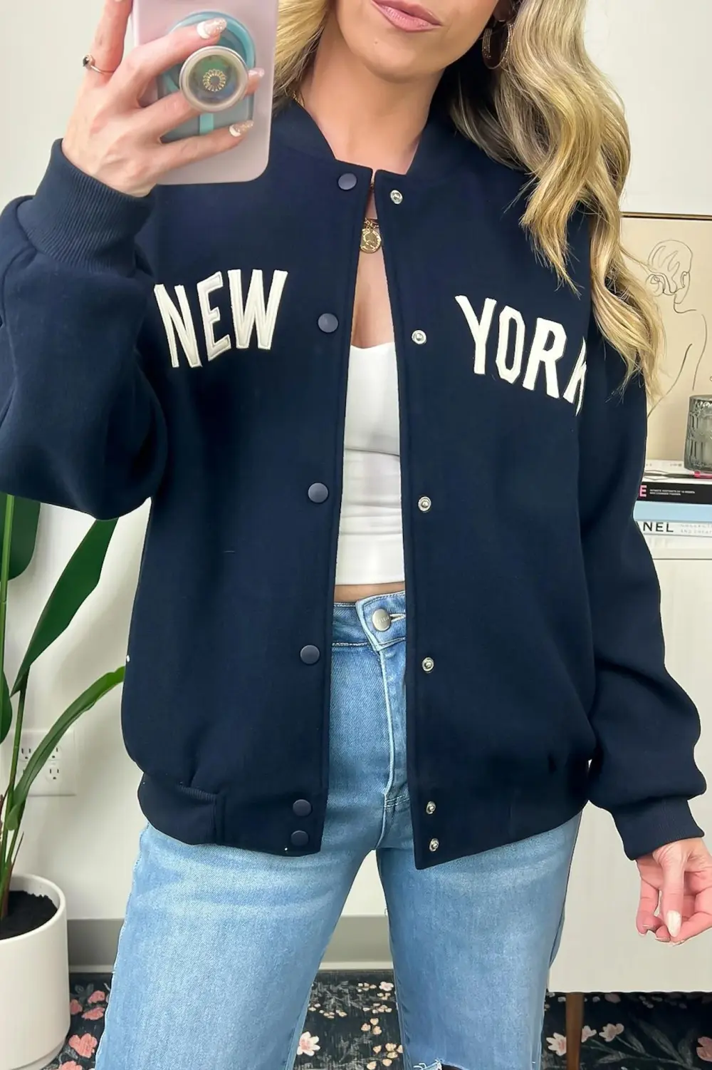 Button Up Varsity Jacket