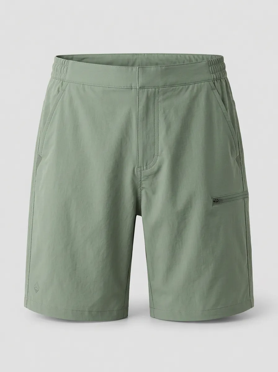 Men's Outdoor Hiking Breathable Sage Green Zippered Shorts