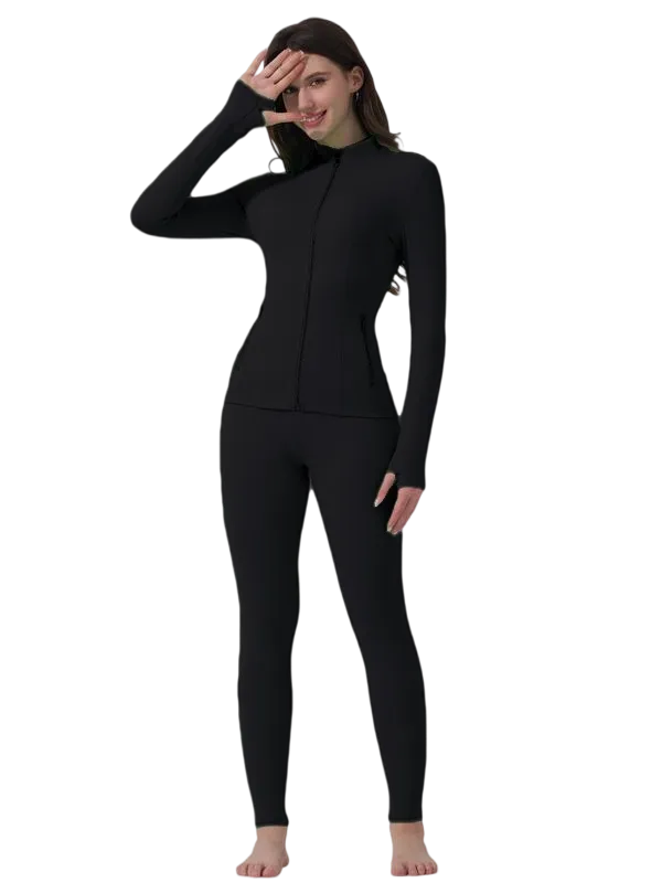 【Gold Zipper】Women's Sporty Tracksuit Set