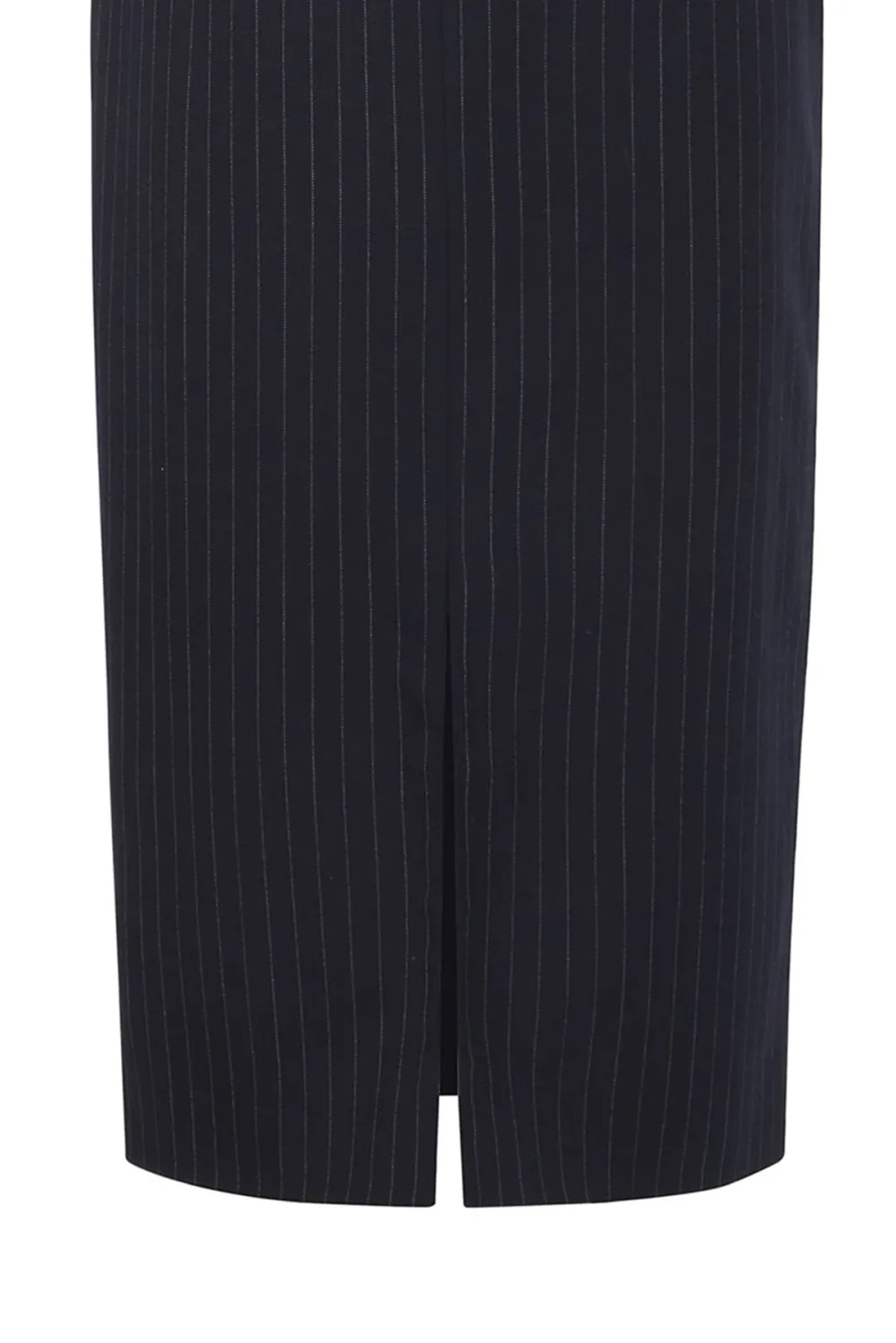 Pinstripe Split Hem Midi Skirt