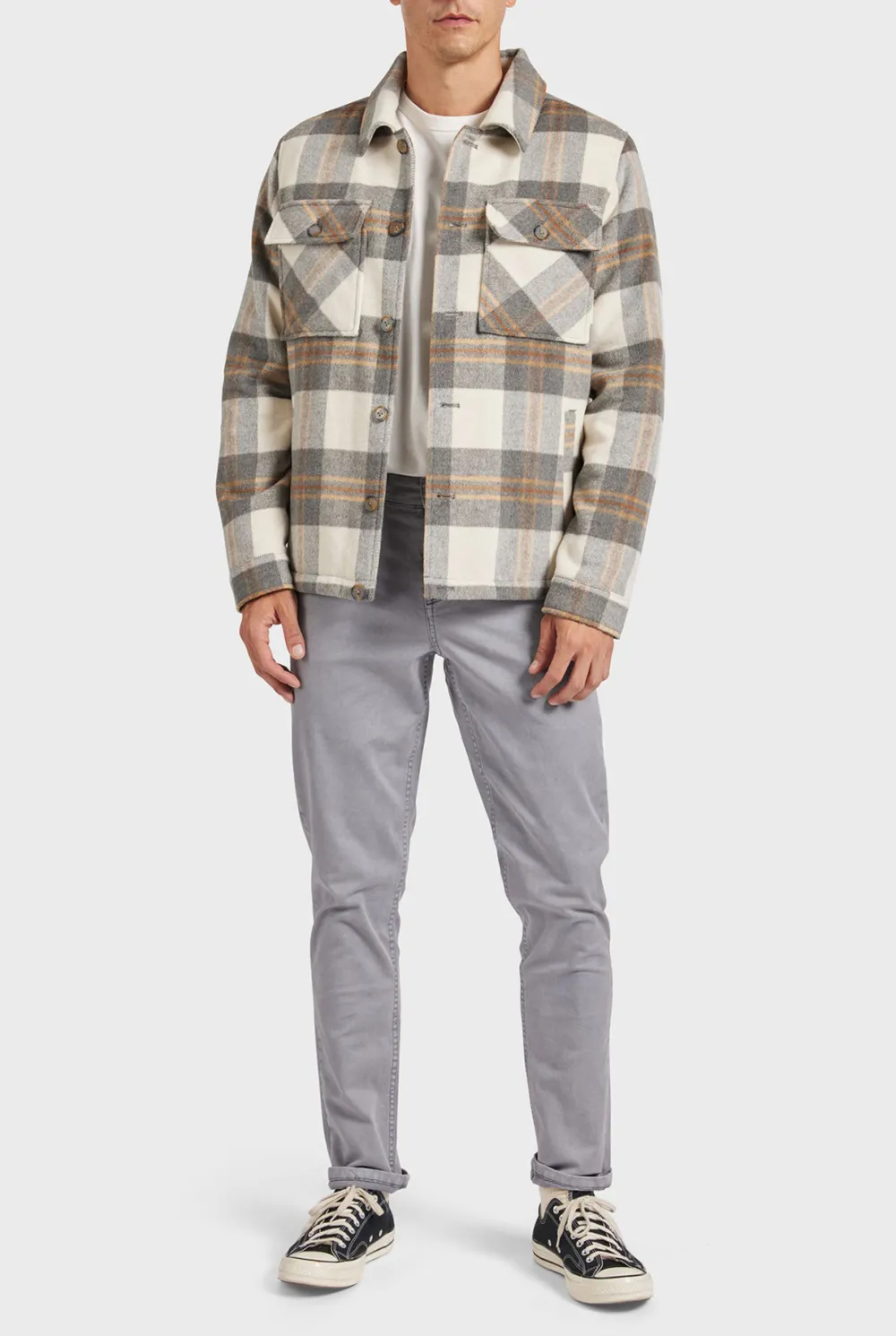 Tulsa Check Jacket- Titanium grey
