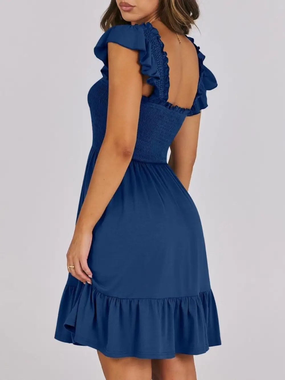 Ruffle Smocked Mini Dress