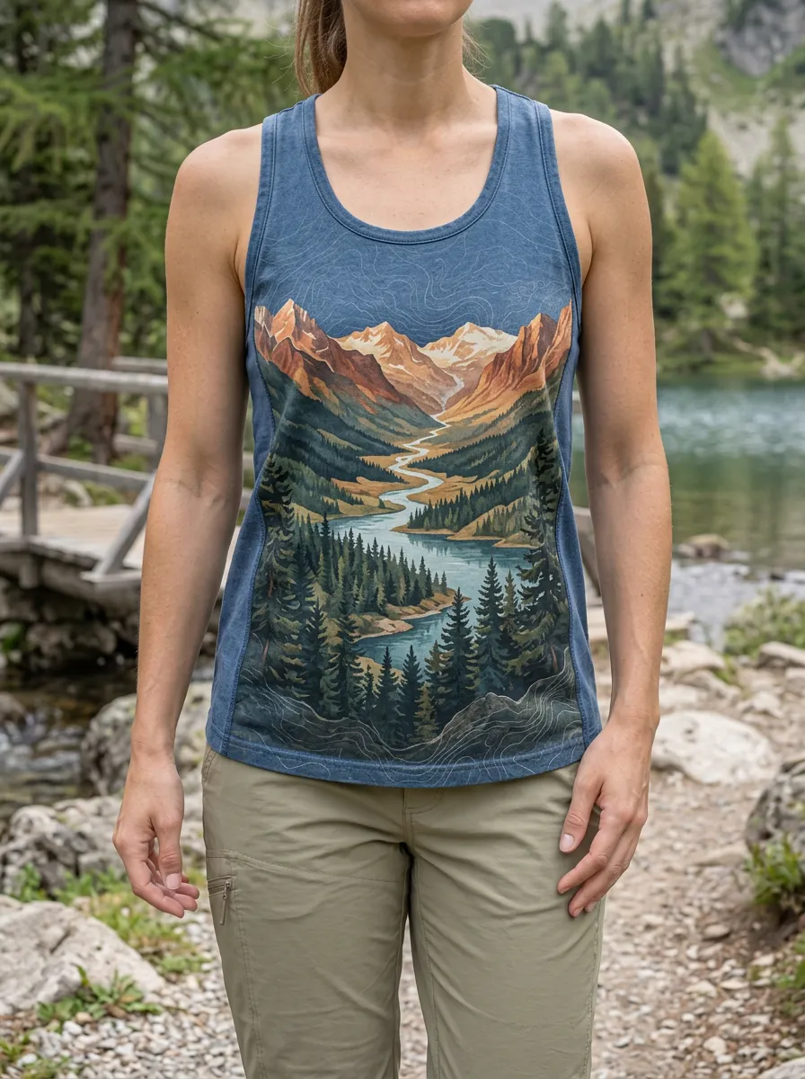 Women's Classic Nature Lover Mountain River Forest Tank Top