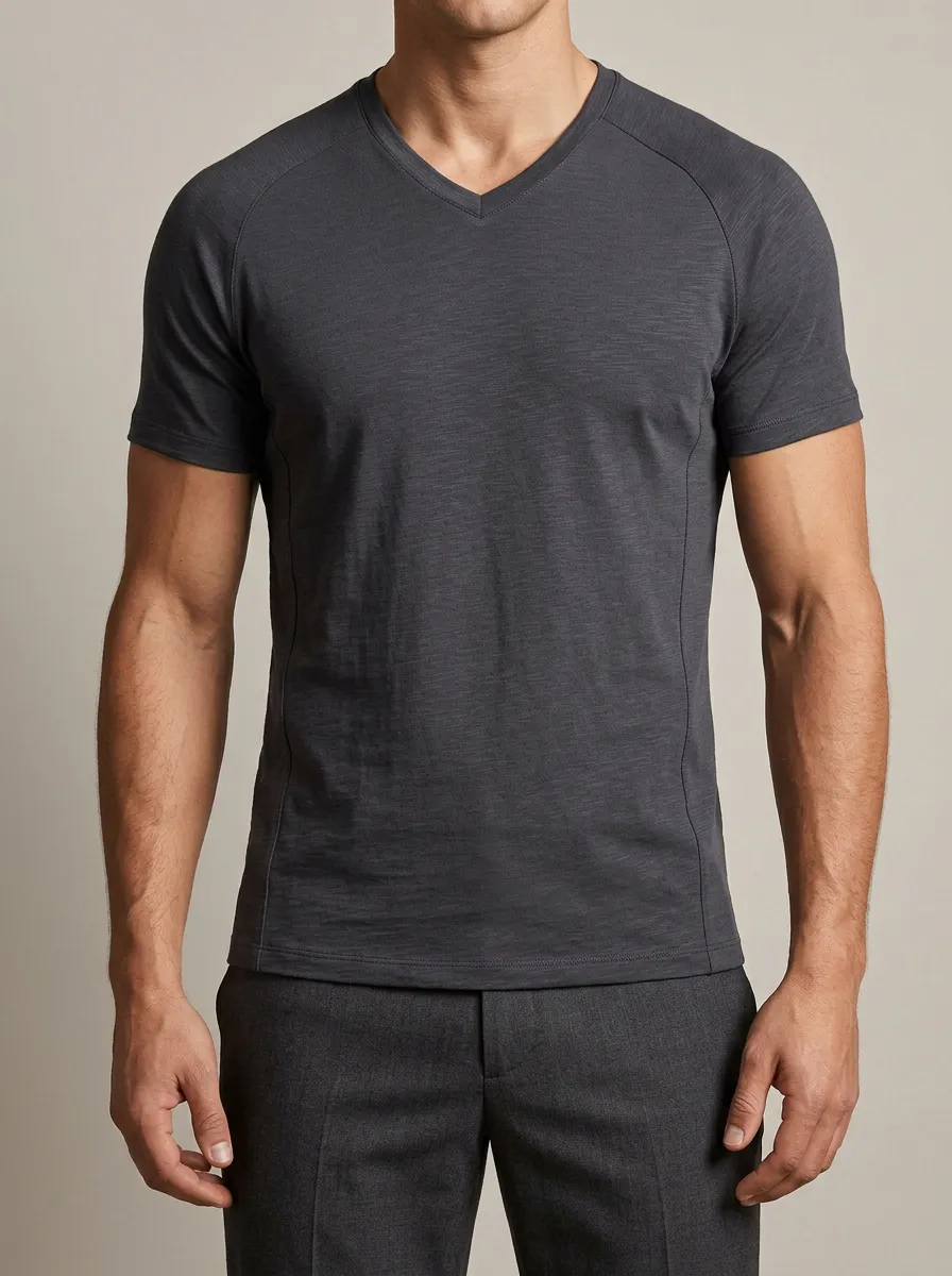 Men's Slim Fit V-Neck Raglan T-Shirt
