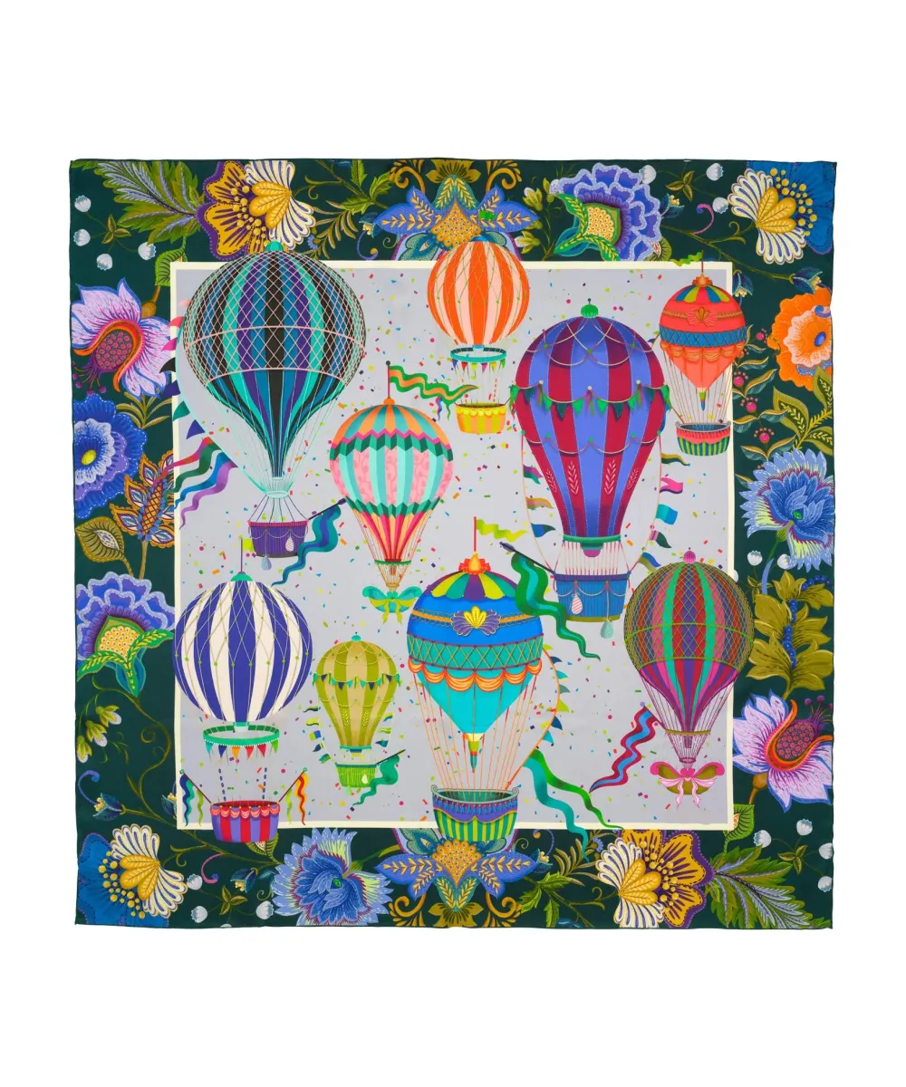 Slight Stretch Art Graphic Silk Square Scarf
